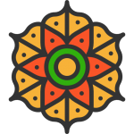 Green, yellow and red pattern icon