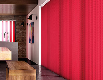 Bright red vertical blinds banner image