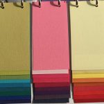 Sample swatches of colours and prints for blinds and curtains. Used for Brixham Blinds blog.