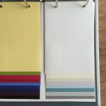 Sample swatches of colours and prints for blinds and curtains
