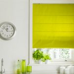 Lime Green Roman Blinds in Kitchen area
