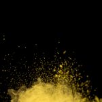 black square with yellow dust
