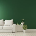 Bespoke blinds: green living room