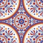Mexican talavera ceramic tile pattern, Italain pottery decor, Portuguese azulejo seamless design, colorful Spanish majolica ornament, beautiful Indian and Arabian background, vector illustration